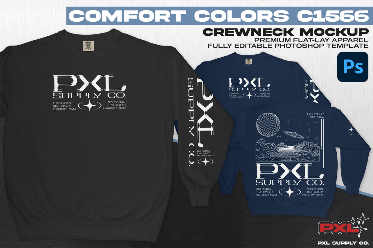 Comfort Colors C1566 Crewneck Mockup