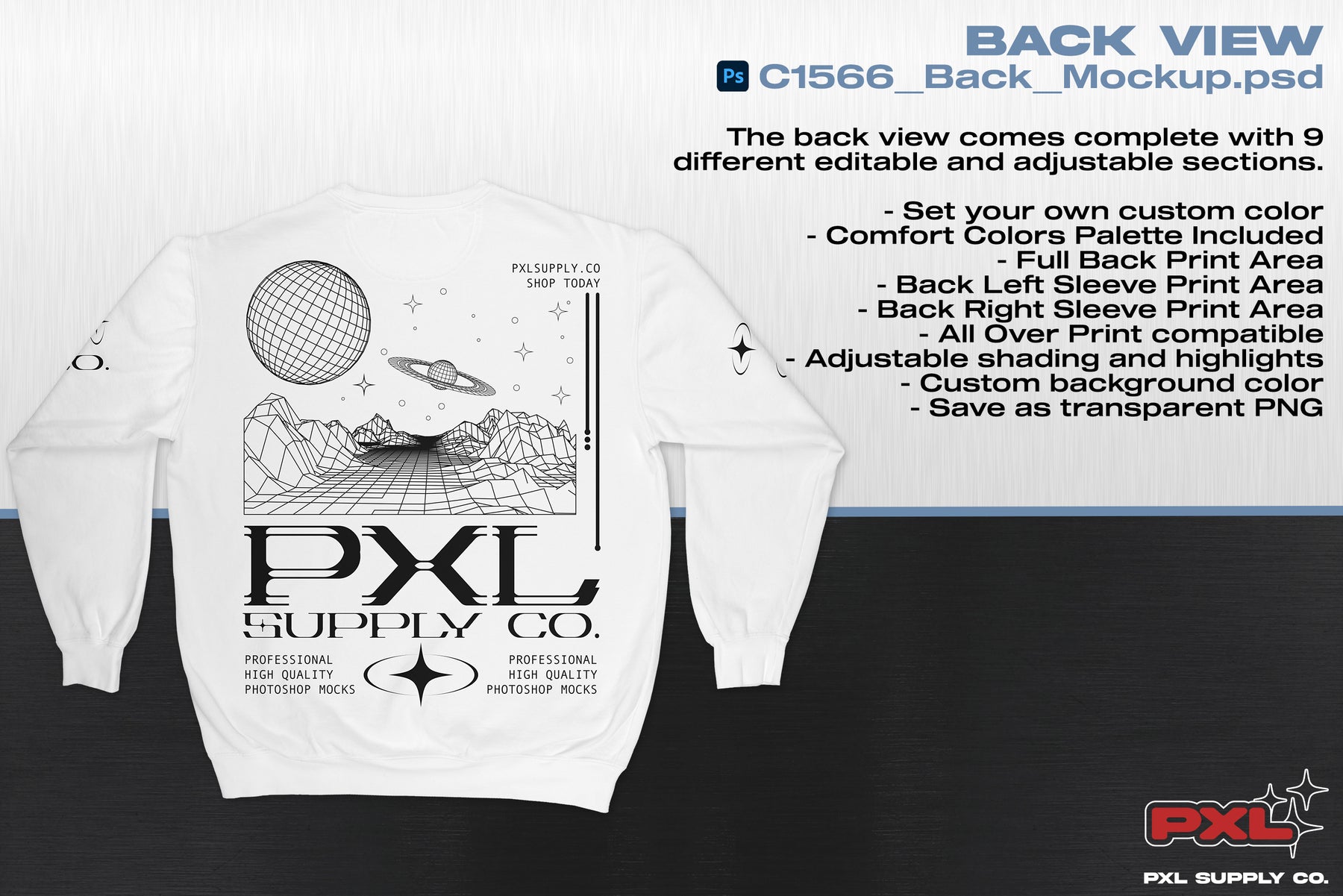 Comfort Colors C1566 Crewneck Mockup