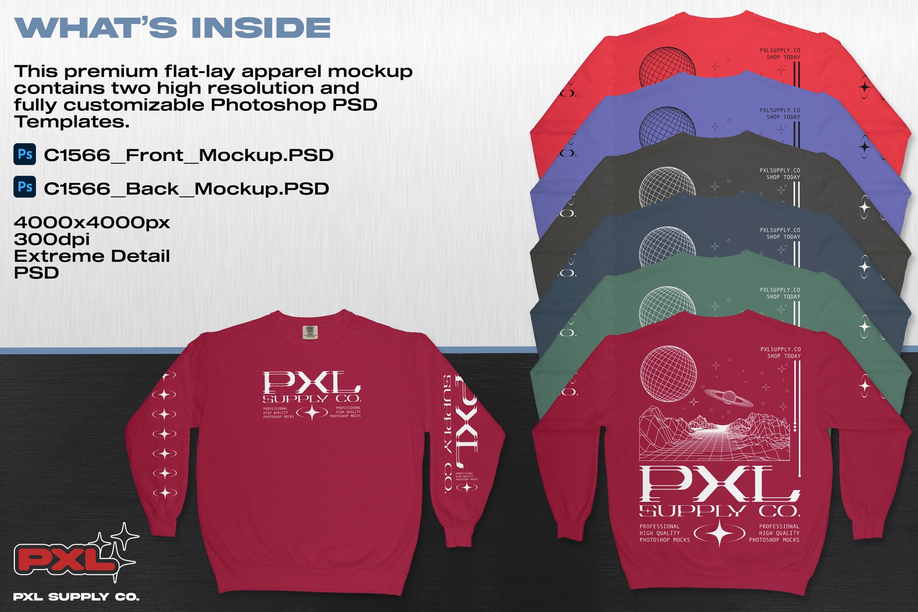 Comfort Colors C1566 Crewneck Mockup
