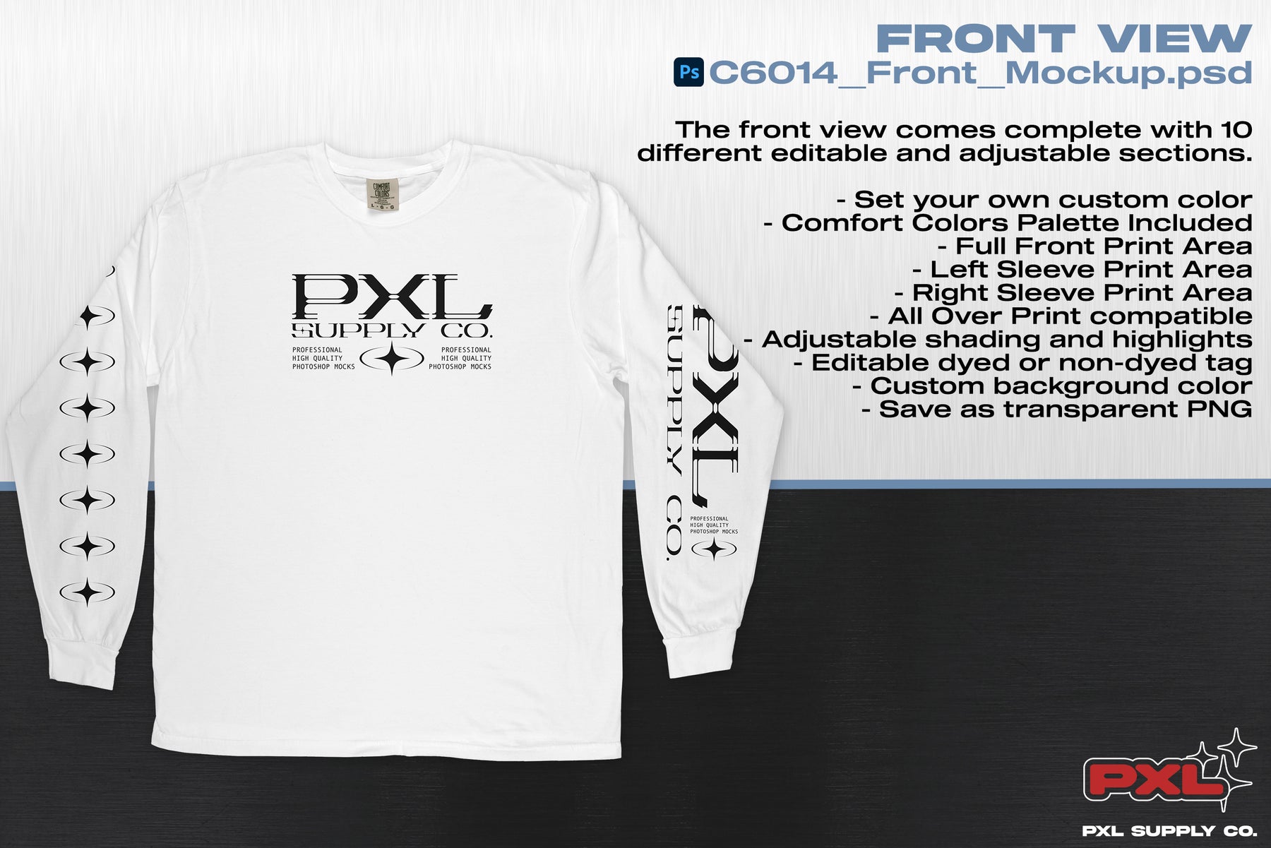 Comfort Colors C6014 Long Sleeve Mockup