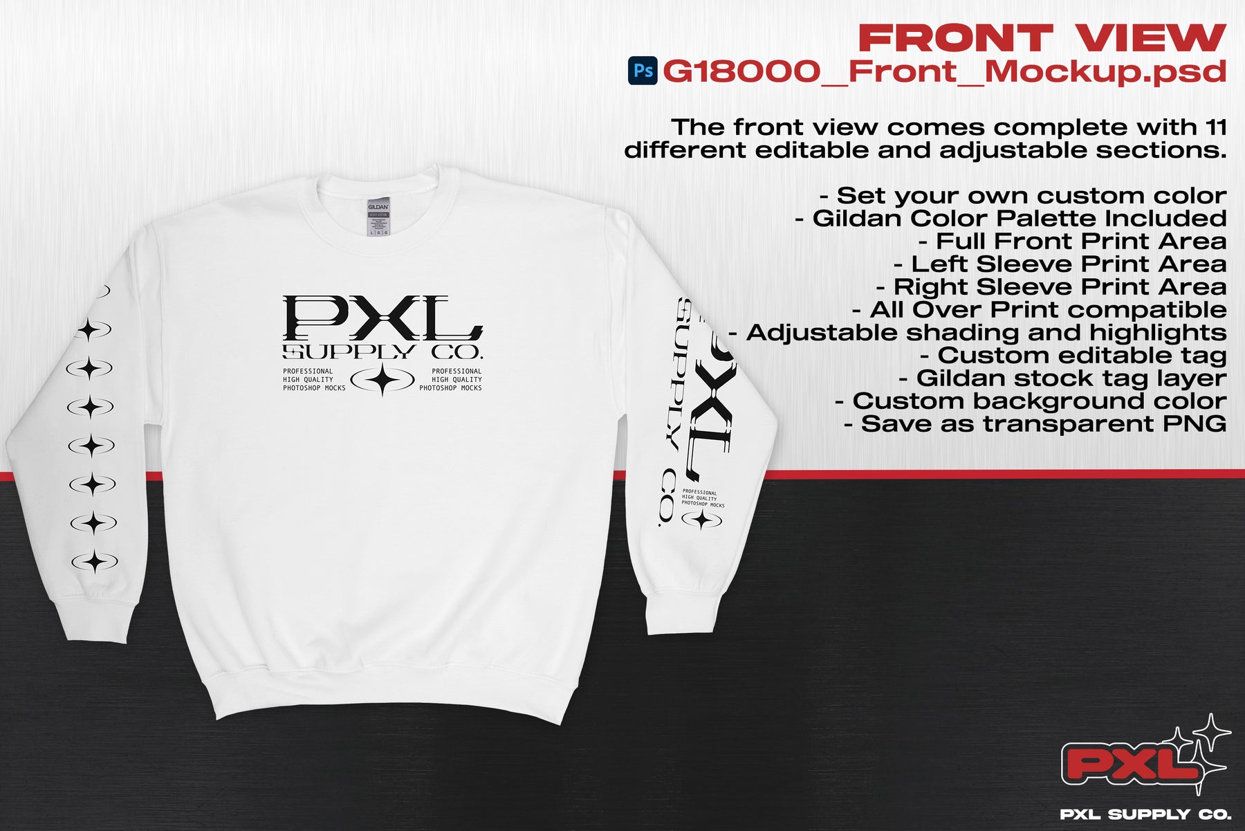 Gildan 18000 (Crewneck) PSD Mockup