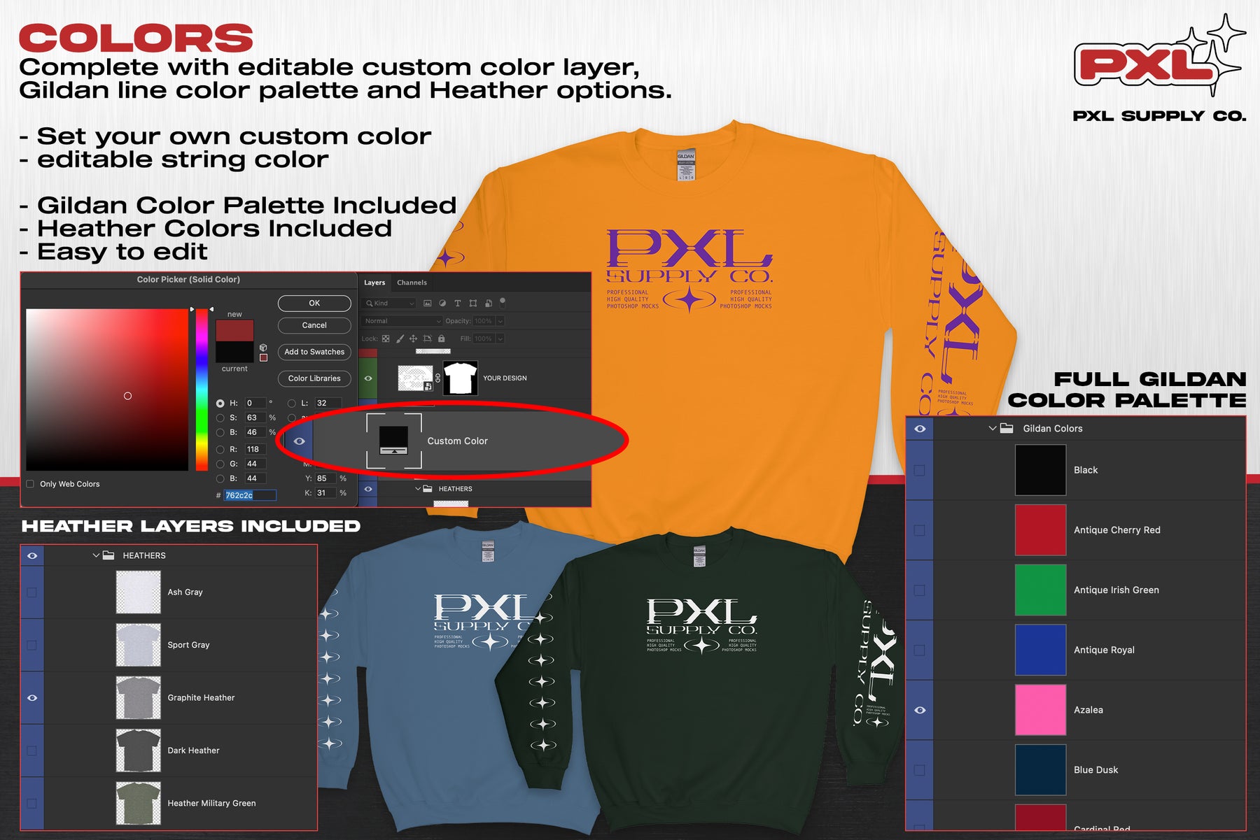 Gildan 18000 (Crewneck) PSD Mockup