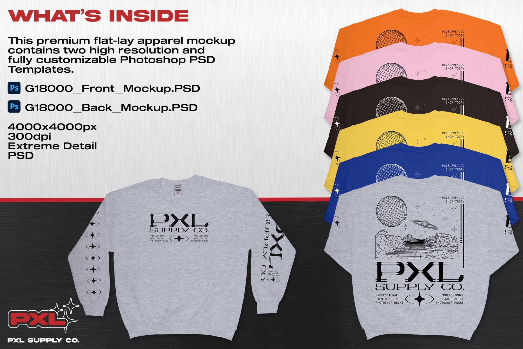 Gildan 18000 (Crewneck) PSD Mockup