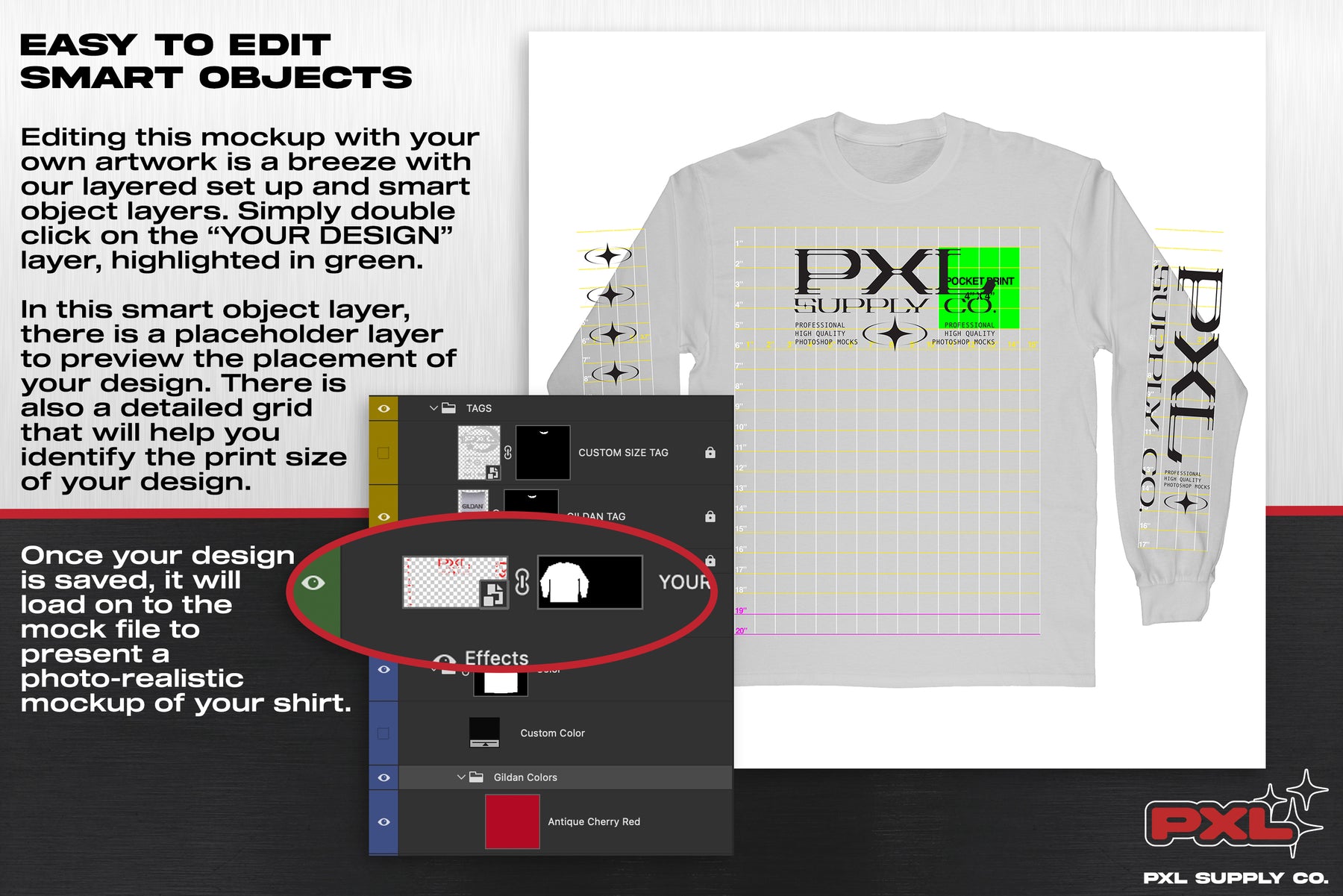 Gildan 5400 (Long Sleeve) PSD Mockup
