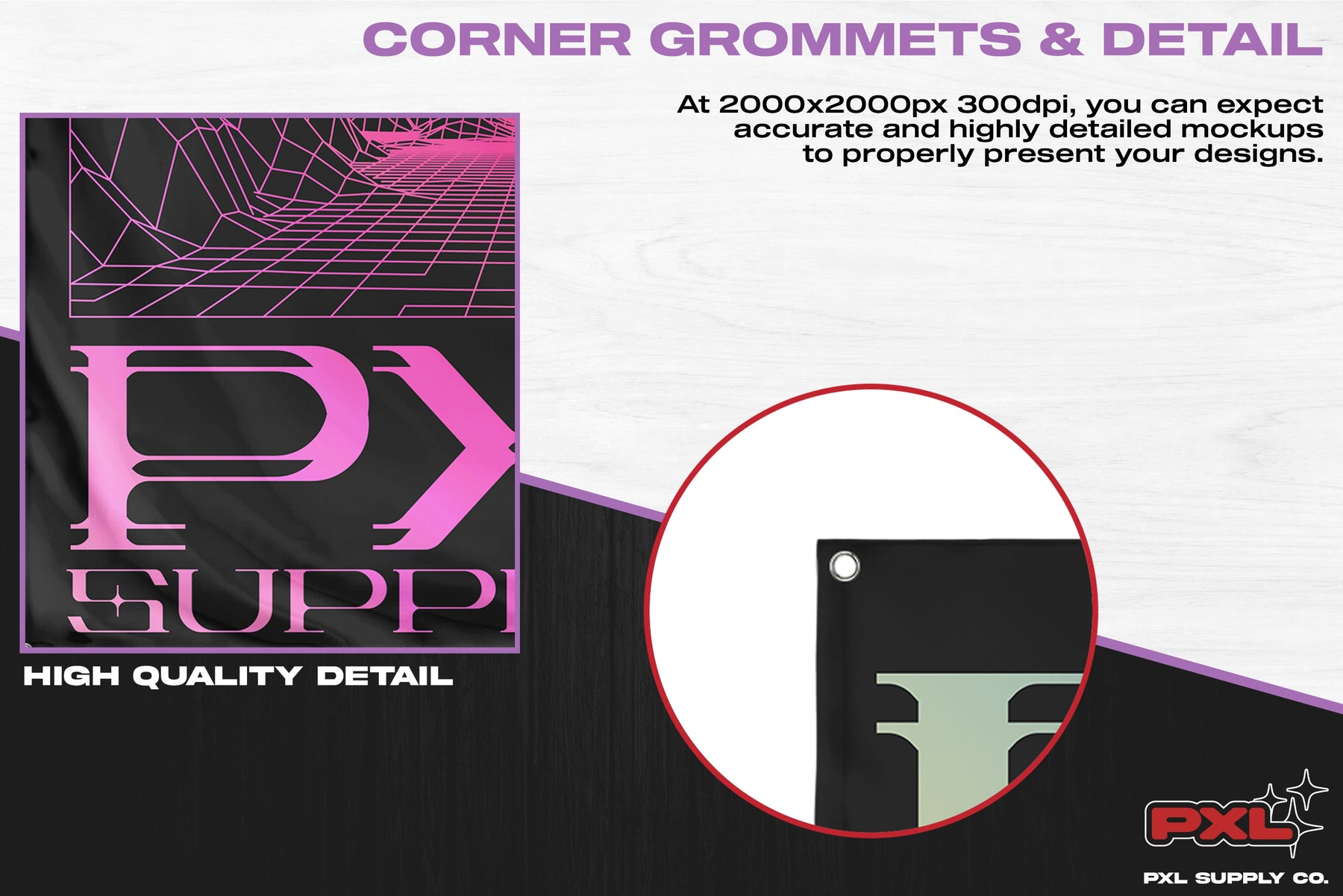 Wall Flag w/Grommets Mockups