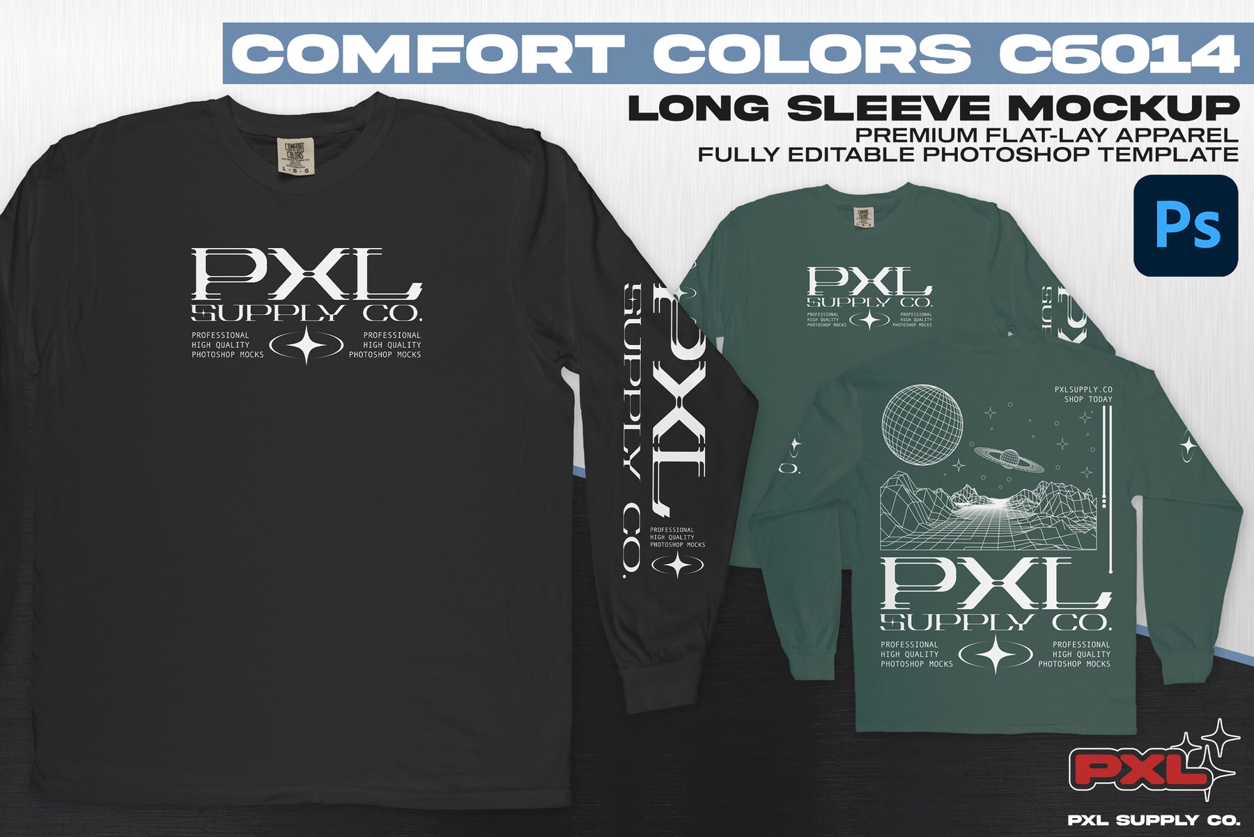 Comfort Colors C6014 Long Sleeve Mockup