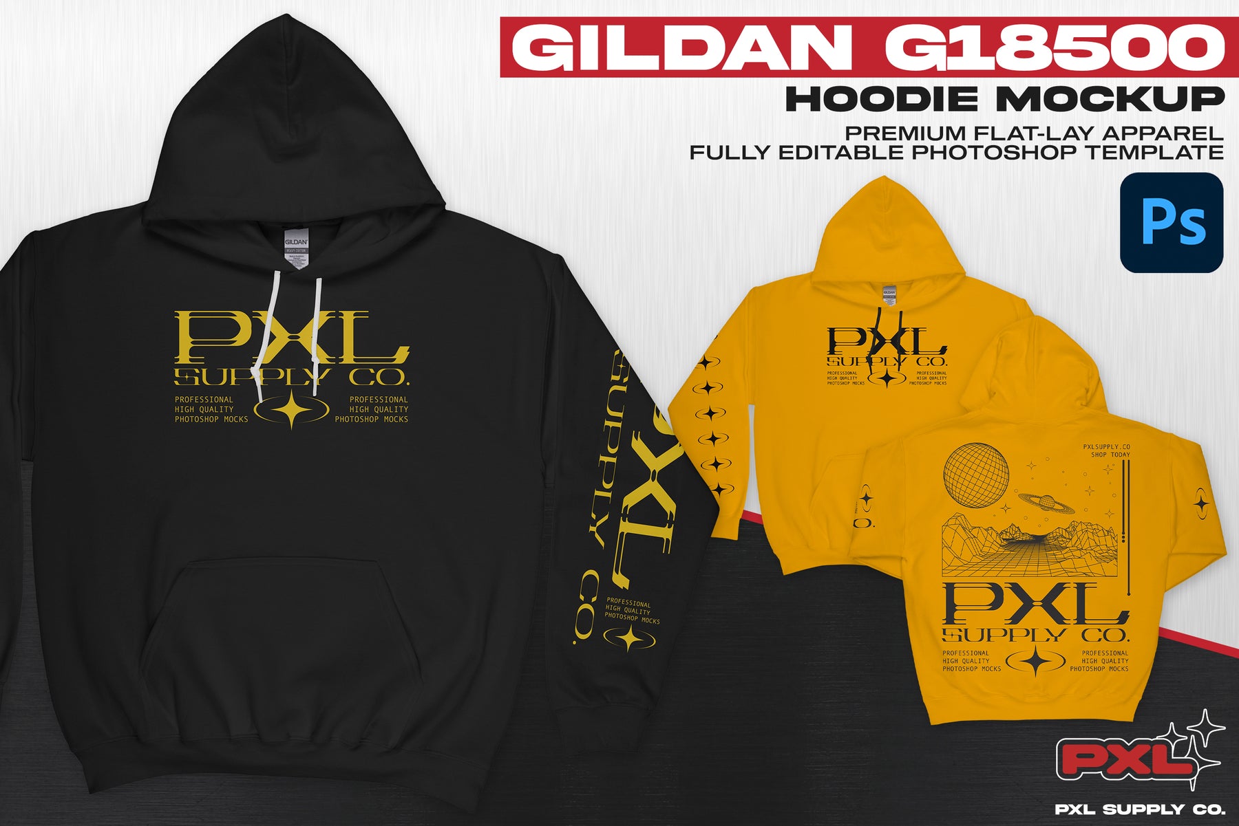 Gildan 18500 (Hoodie) PSD Mockup