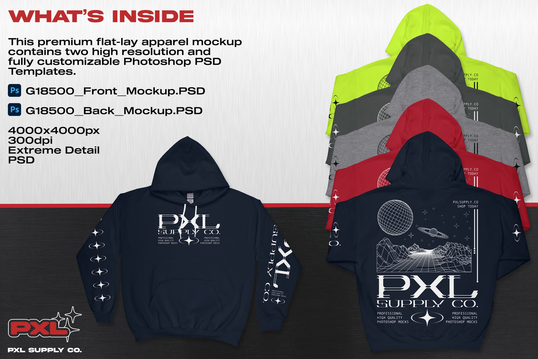 Gildan 18500 (Hoodie) PSD Mockup