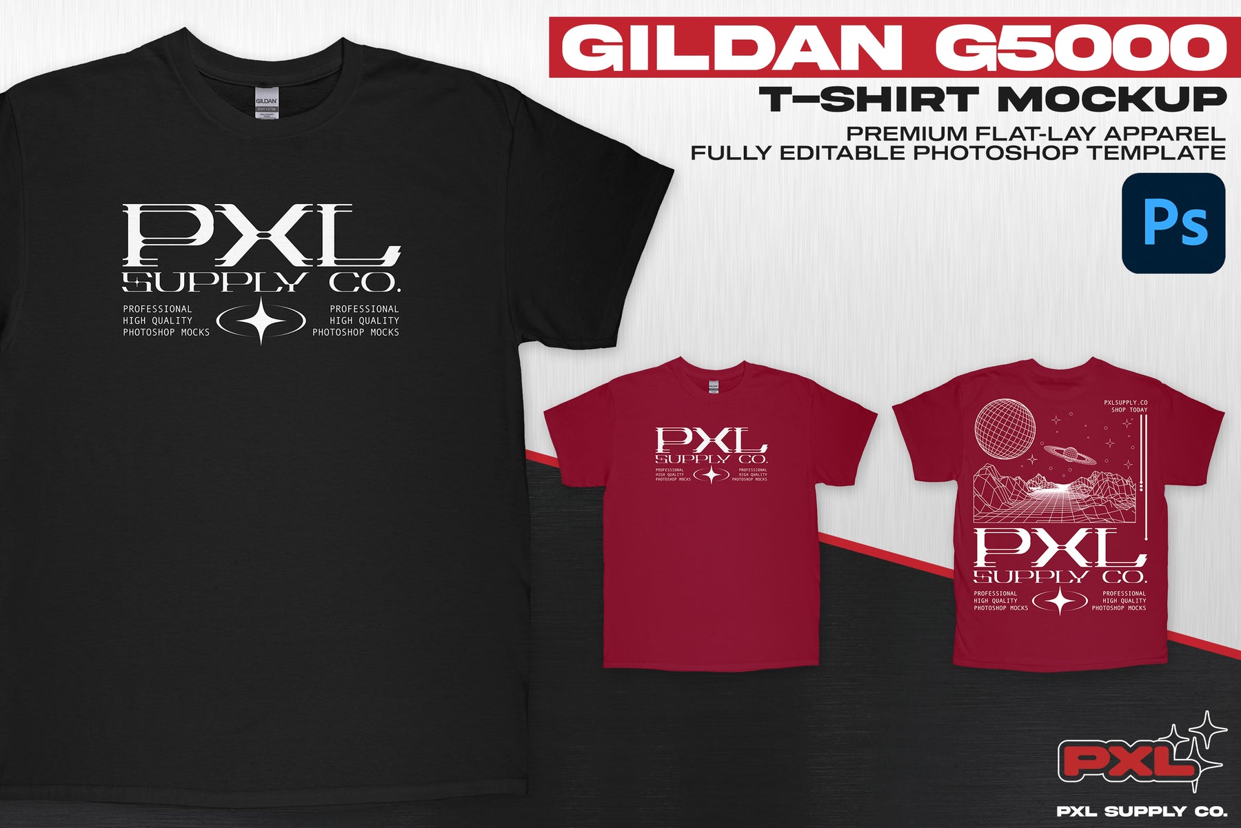 Gildan 5000 (T-Shirt) PSD Mockup
