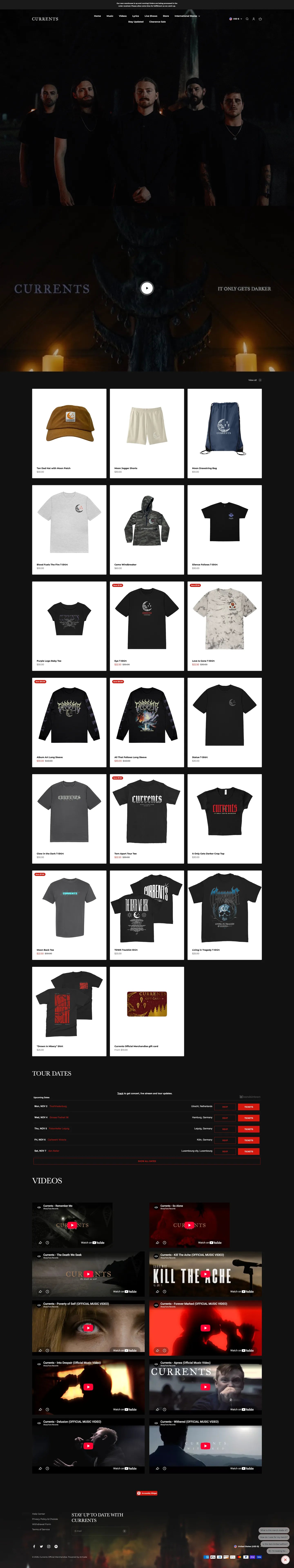 Currents homepage, full page